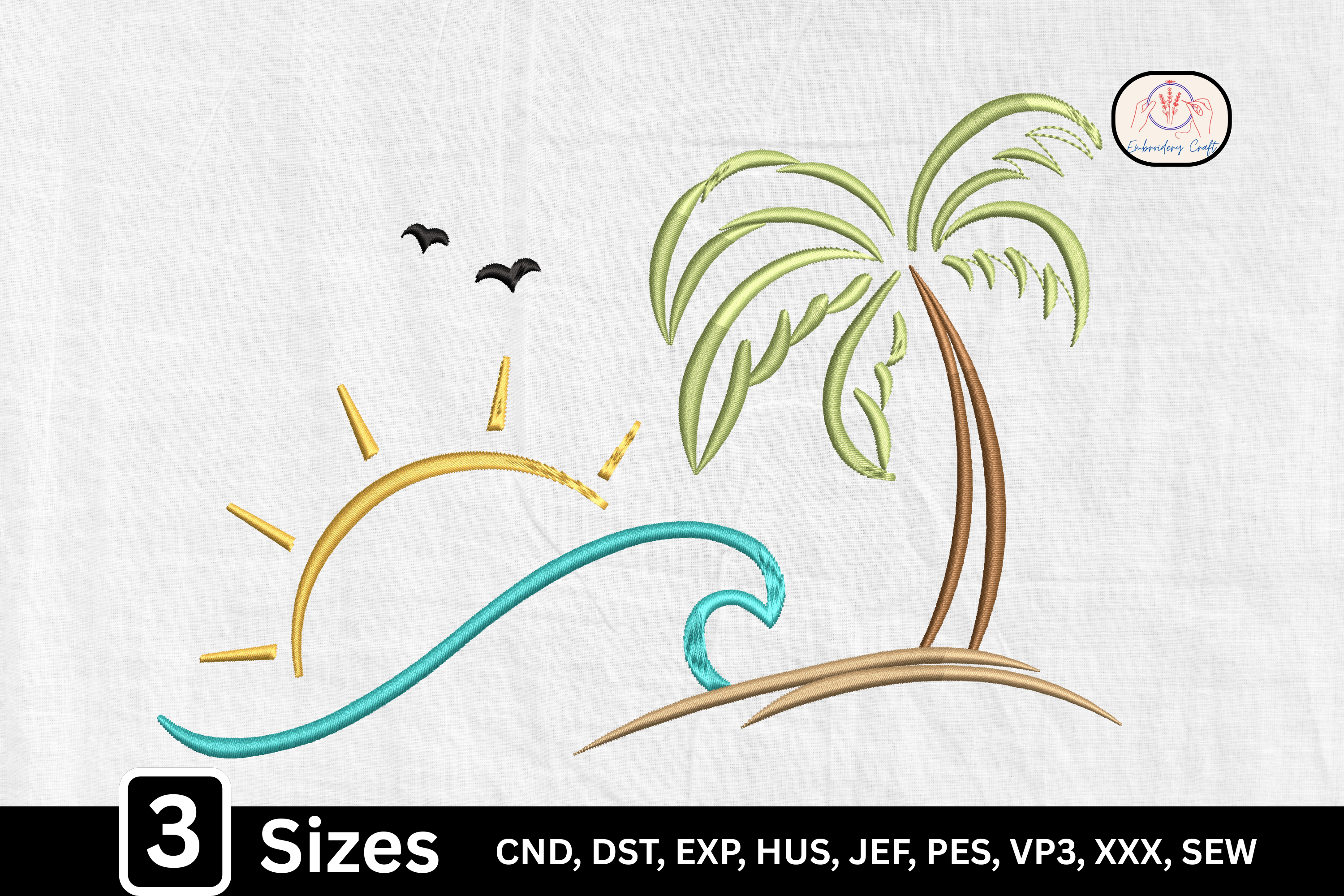 Tropical Summer Sea Wave Palm Tree