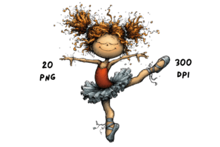 Whimsical Cute Ballerina Girl Clipart Graphic by giraffecreativestudio ...