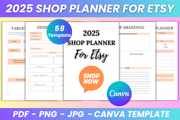 Etsy Shop Planner Canva Kdp Graphics