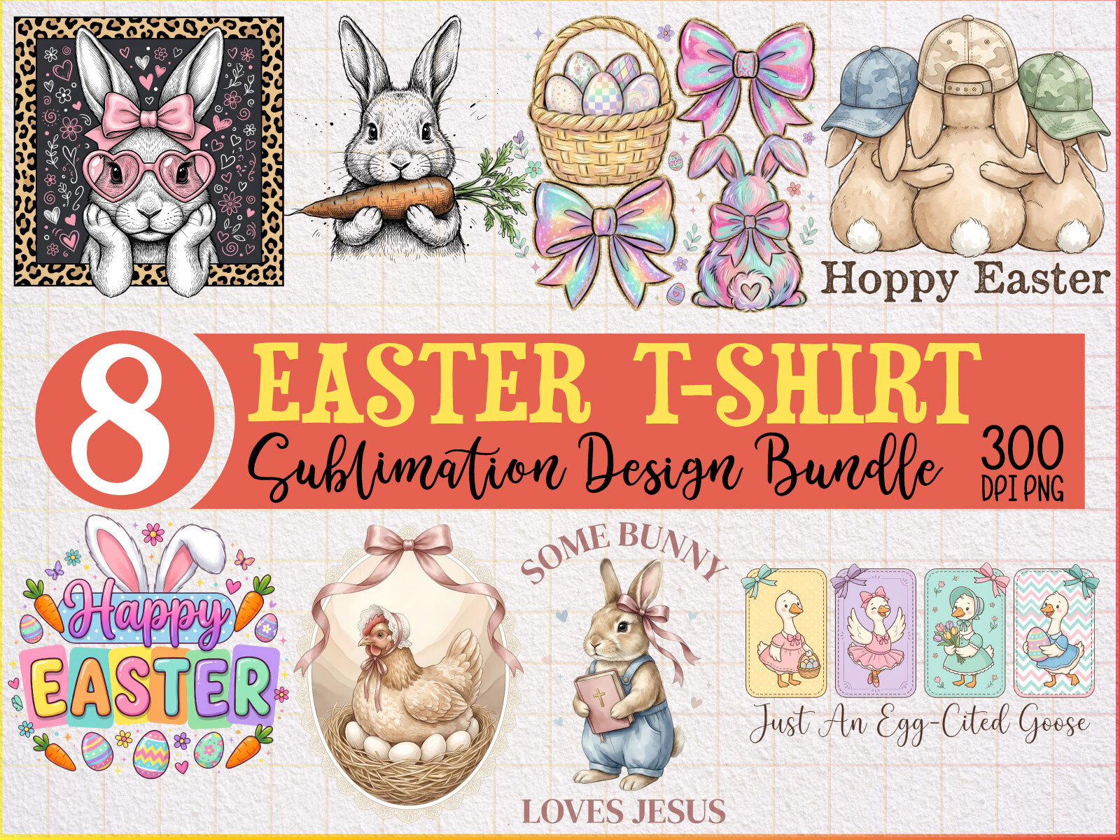 8 Easter Sublimation Design Bundle PNG Graphic by ns_yeasmin · Creative ...