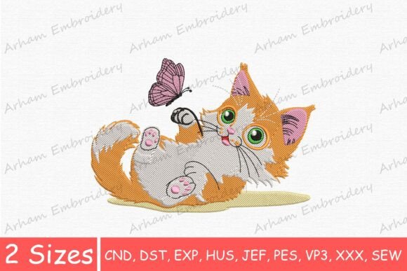 Adorable Cat with Butterfly,Playful Cat