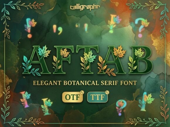 Preview specimen of Aftab decorative font