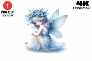 Blue Fairy Watercolor PNG Sublimation Graphic by rabiulalam97677 ...