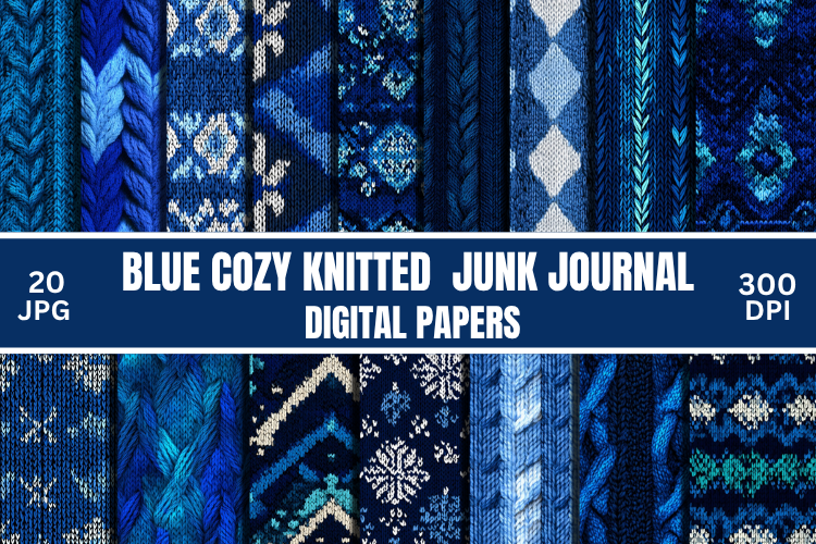 Cozy Knitted Blue Pattern Collection