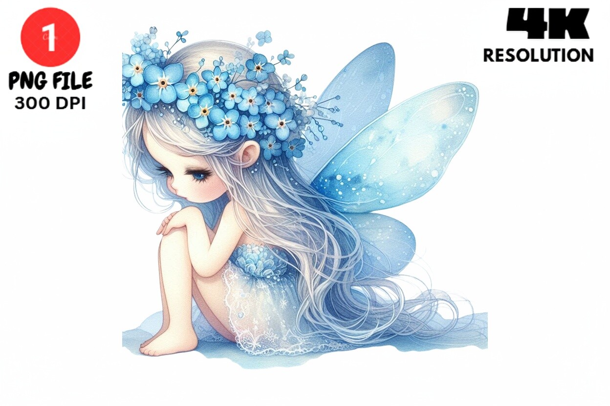 Cute Blue Fairy Clipart Graphic by rabiulalam97677 · Creative Fabrica