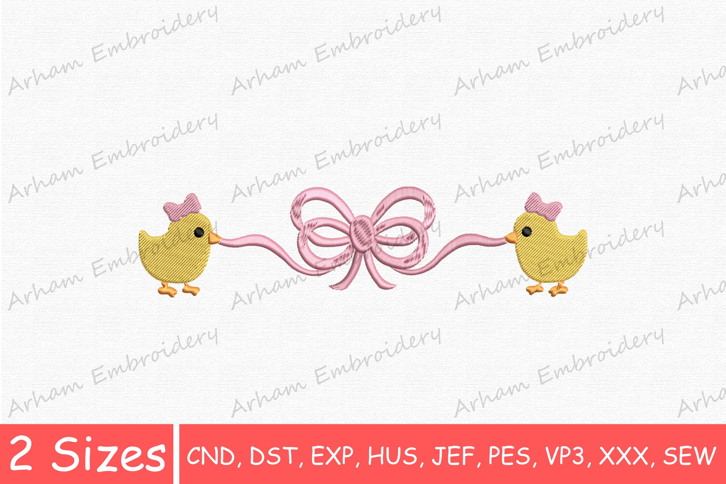 Cute Chick with Bow Ribbon, Spring Chick