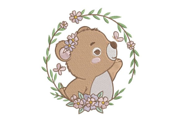 Cute Teddy Bear Embroidery Design