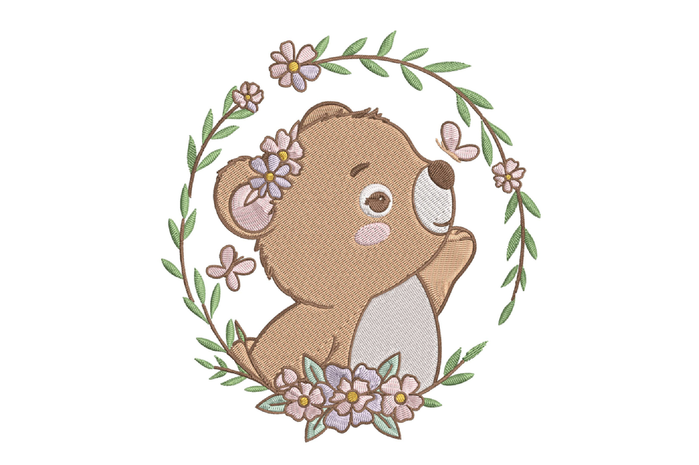 Cute Teddy Bear Embroidery Design