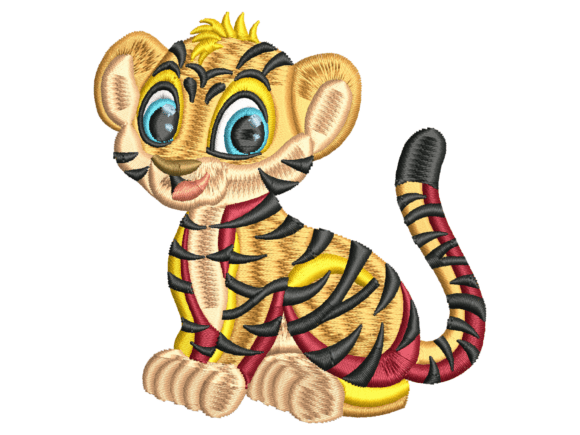 Cute Baby Tiger Embroidery Design