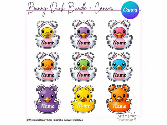 Easter Bunny Cruise Duck Canva Templates