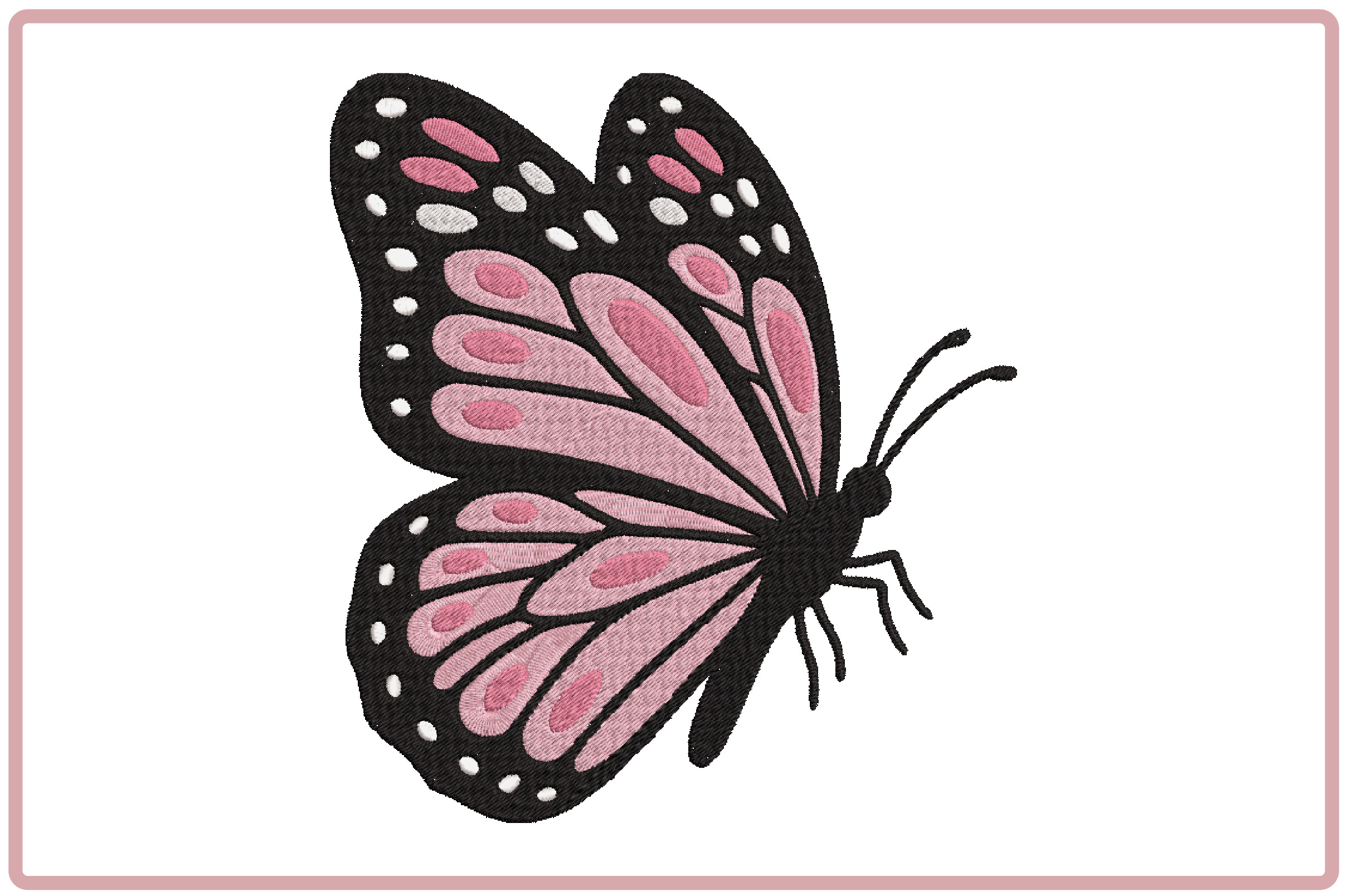 Floral Butterfly Embroidery Design
