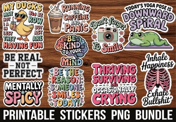 Funny Duck Motivational Quote Stickers