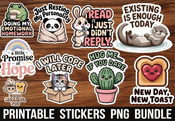 Funny Frog Emotional Quotes Stickers