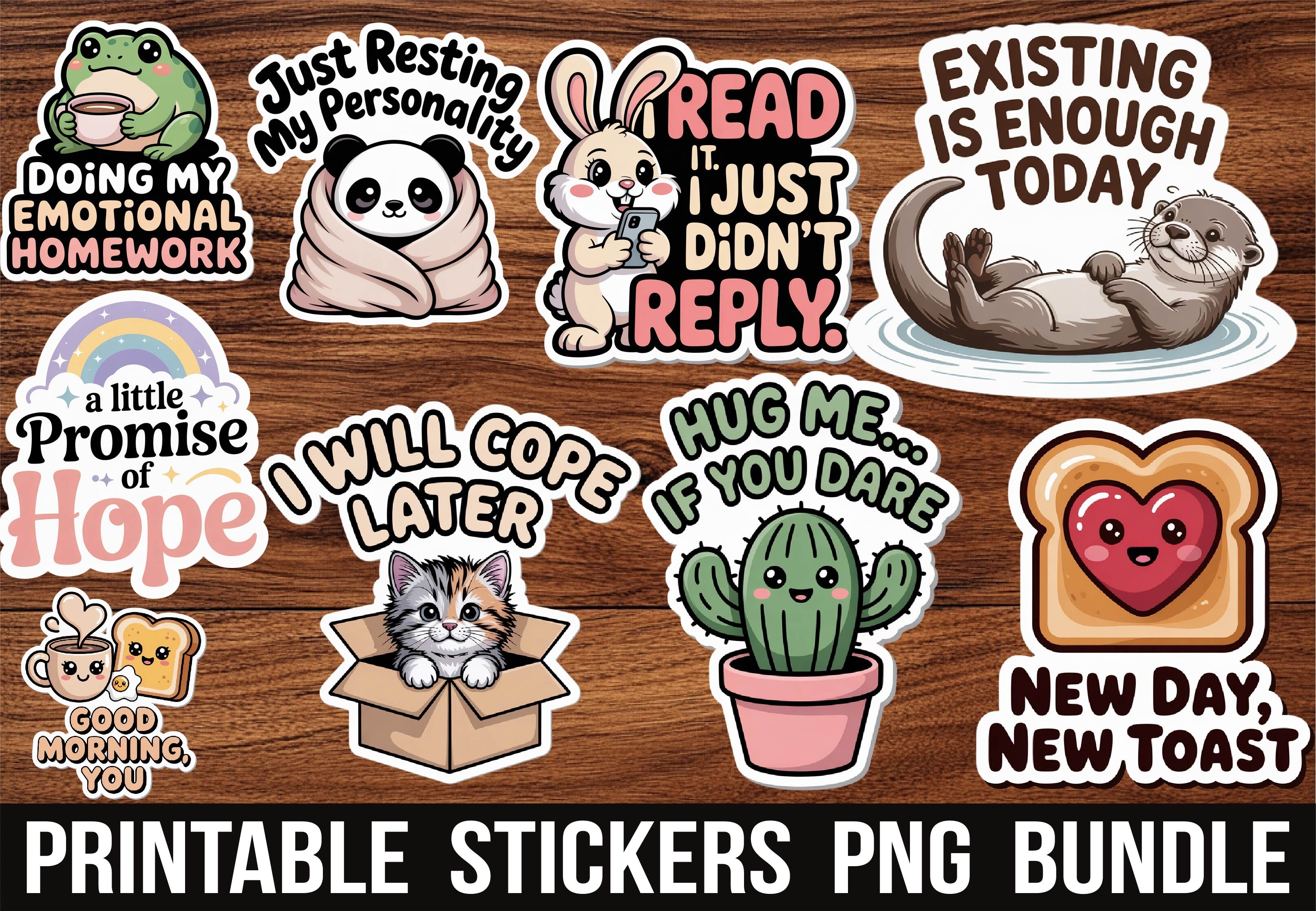 Funny Frog Emotional Quotes Stickers