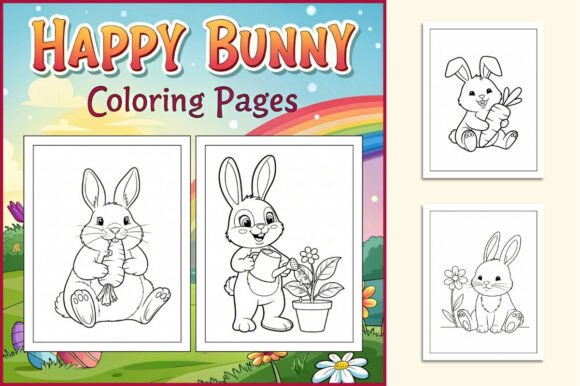 Happy Bunny Coloring Pages for Kids