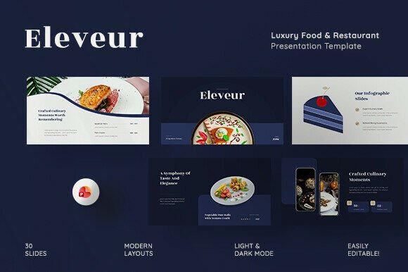 Preview of Luxury Food & Restaurant PowerPoint food presentation template