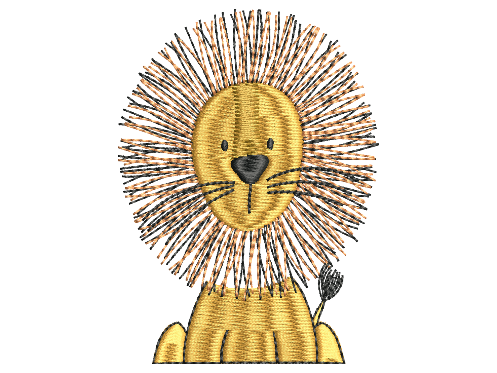 Minimal Cute Lion Embroidery Design