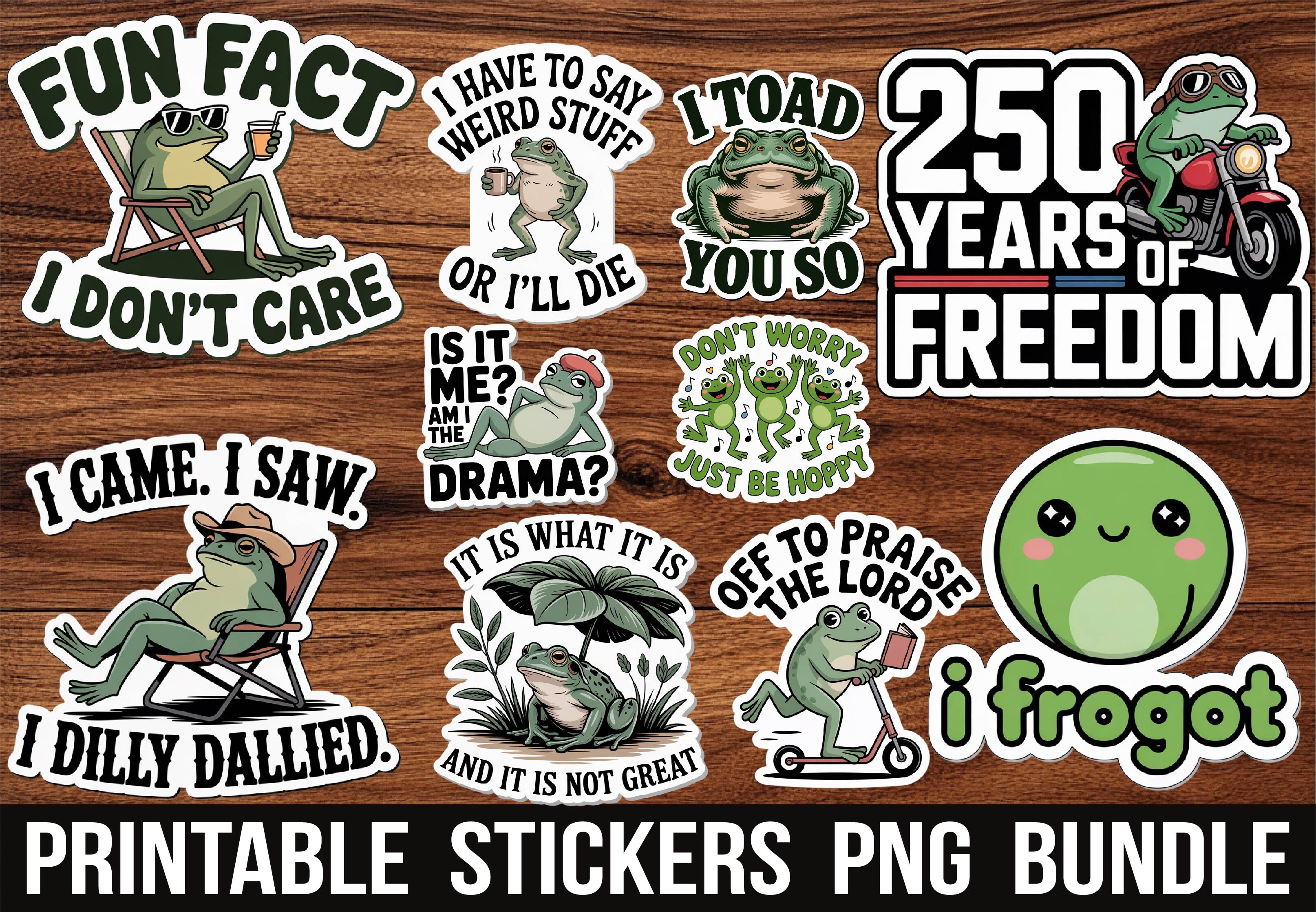 Sarcastic Grumpy Funny Frog Stickers
