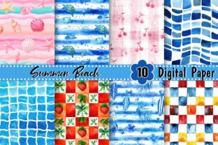 Summer Beach Digital Paper Graphic by Artistic Garden · Creative Fabrica