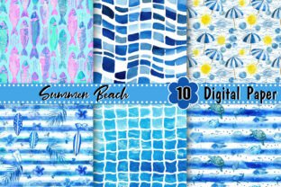 Summer Beach Digital Paper Graphic by Artistic Garden · Creative Fabrica
