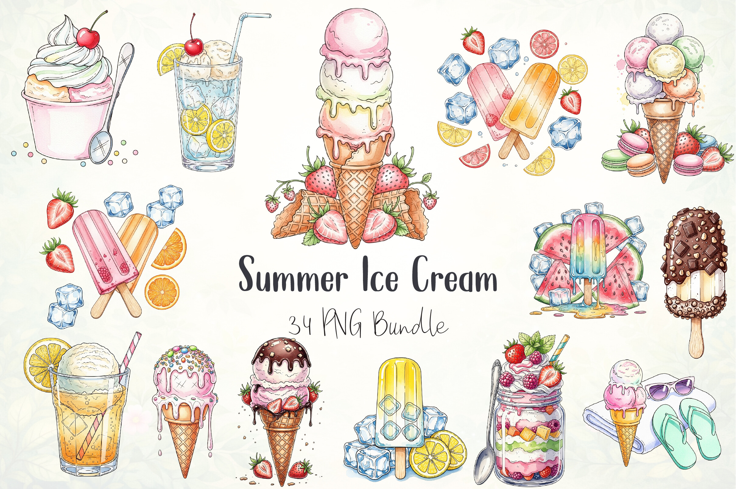 Summer Ice Cream Clipart Graphic by Smart Dream Shop · Creative Fabrica
