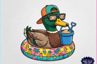Summer Vibes Duck Summer Beach PNG Graphic by Creative Community ...