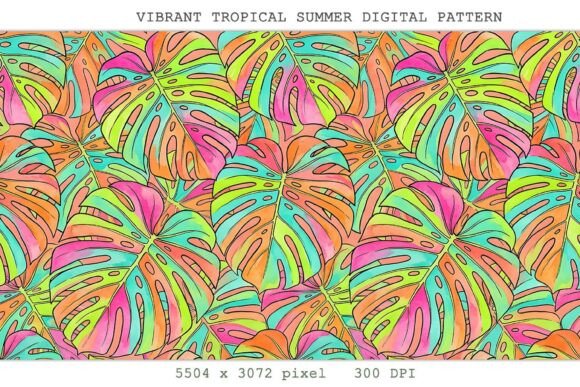 Summer Raffle Pattern Vibrant Tropical Summer Digital Pattern Bundle · Creative Fabrica
