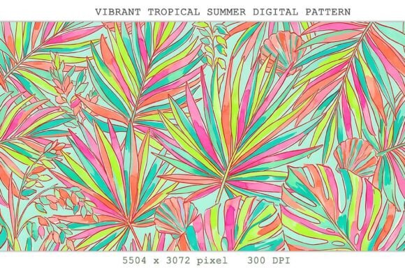 Vibrant Tropical Summer Digital Pattern Bundle · Creative Fabrica