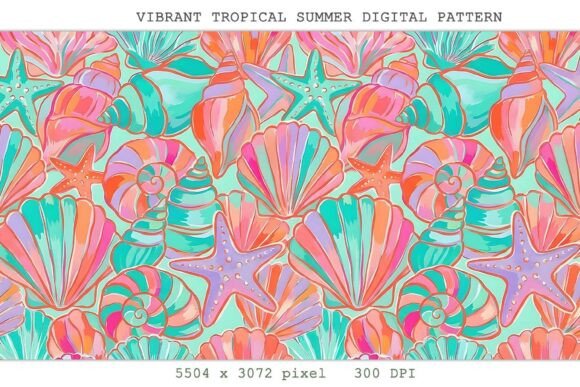 Vibrant Tropical Summer Digital Pattern Bundle · Creative Fabrica