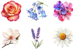 Watercolor Spring Flowers Clipart Graphic by designking · Creative Fabrica