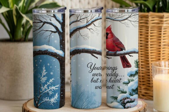 Winter Cardinal Memorial 20oz Skinny