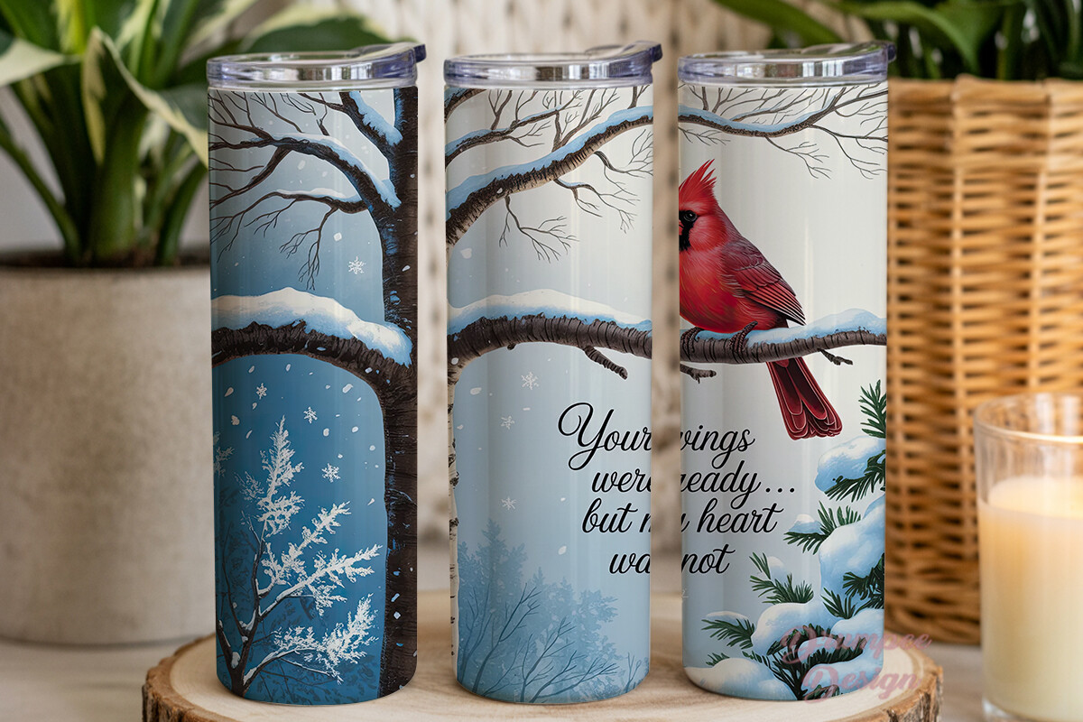 Winter Cardinal Memorial 20oz Skinny