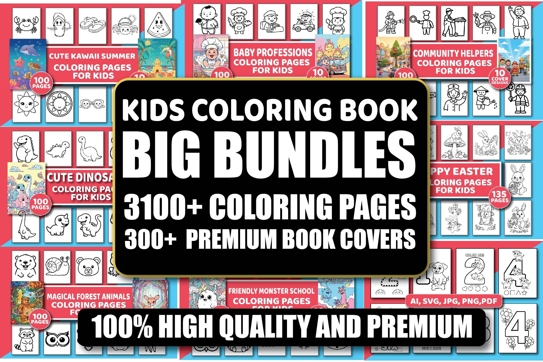 3100+ Kids Coloring Pages Mega Bundle