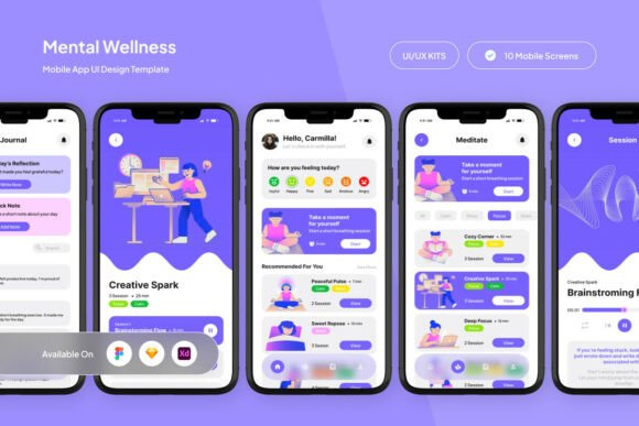 Bloomy - Calm Wellness App UI Kit
