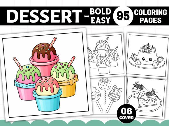 Bold and Easy Dessert Coloring Pages