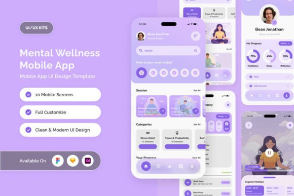 Calmara - Calm Wellness App UI Kit
