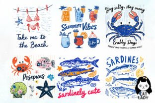 Coastal Beach Vibes Summer Bundle Graphic by Cat Lady · Creative Fabrica