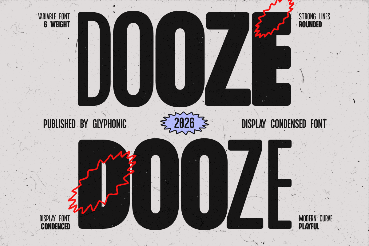 Dooze preview: condensed sans-serif poster typeface