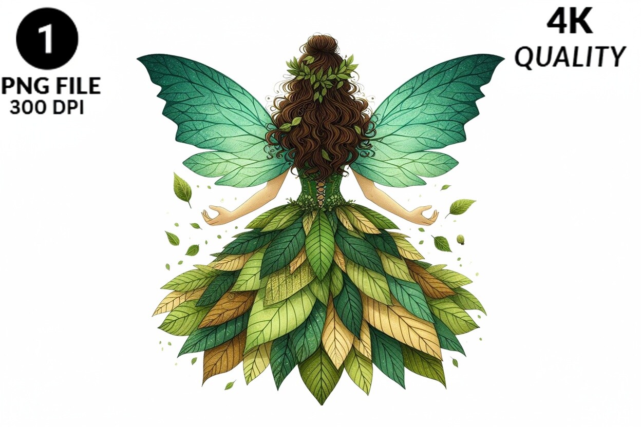 Fairy Clipart Leaf Dress PNG Graphic by soikotcbd · Creative Fabrica