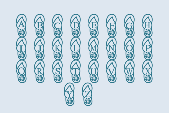 Flip Flop Beach Font PNG with transparent background - Preview 2