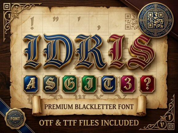 Idris Font PNG with transparent background - Preview 1