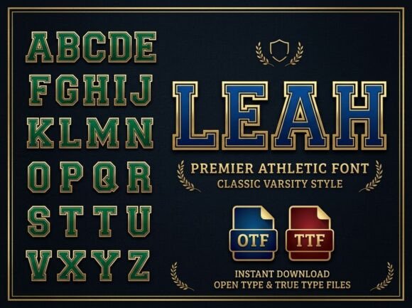 Leah Font PNG with transparent background - Preview 1