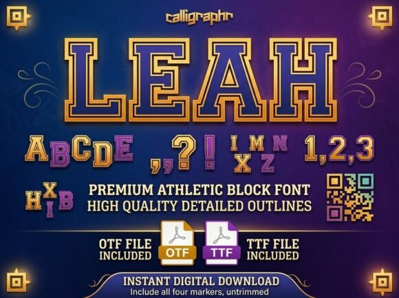 Leah Font PNG with transparent background - Preview 2