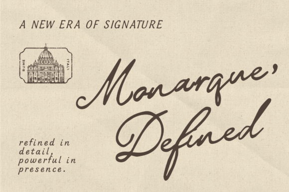 Monarque Signature Font PNG with transparent background - Preview 1