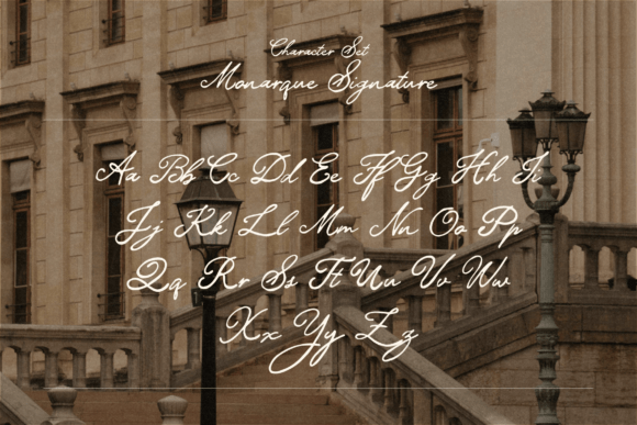 Monarque Signature Font PNG with transparent background - Preview 6