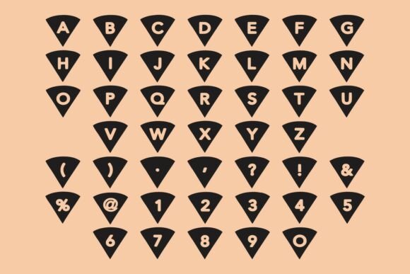 Simple Banner Font PNG with transparent background - Preview 4