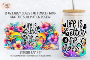 Summer Flip Flops 16oz Glass Can Wrap Graphic by iStyleMagic · Creative ...