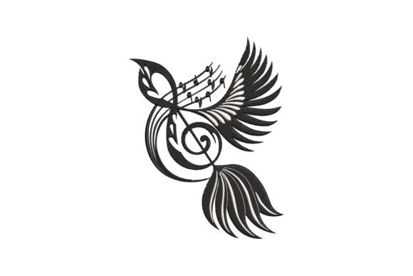 Artistic Musical Songbird Emblem