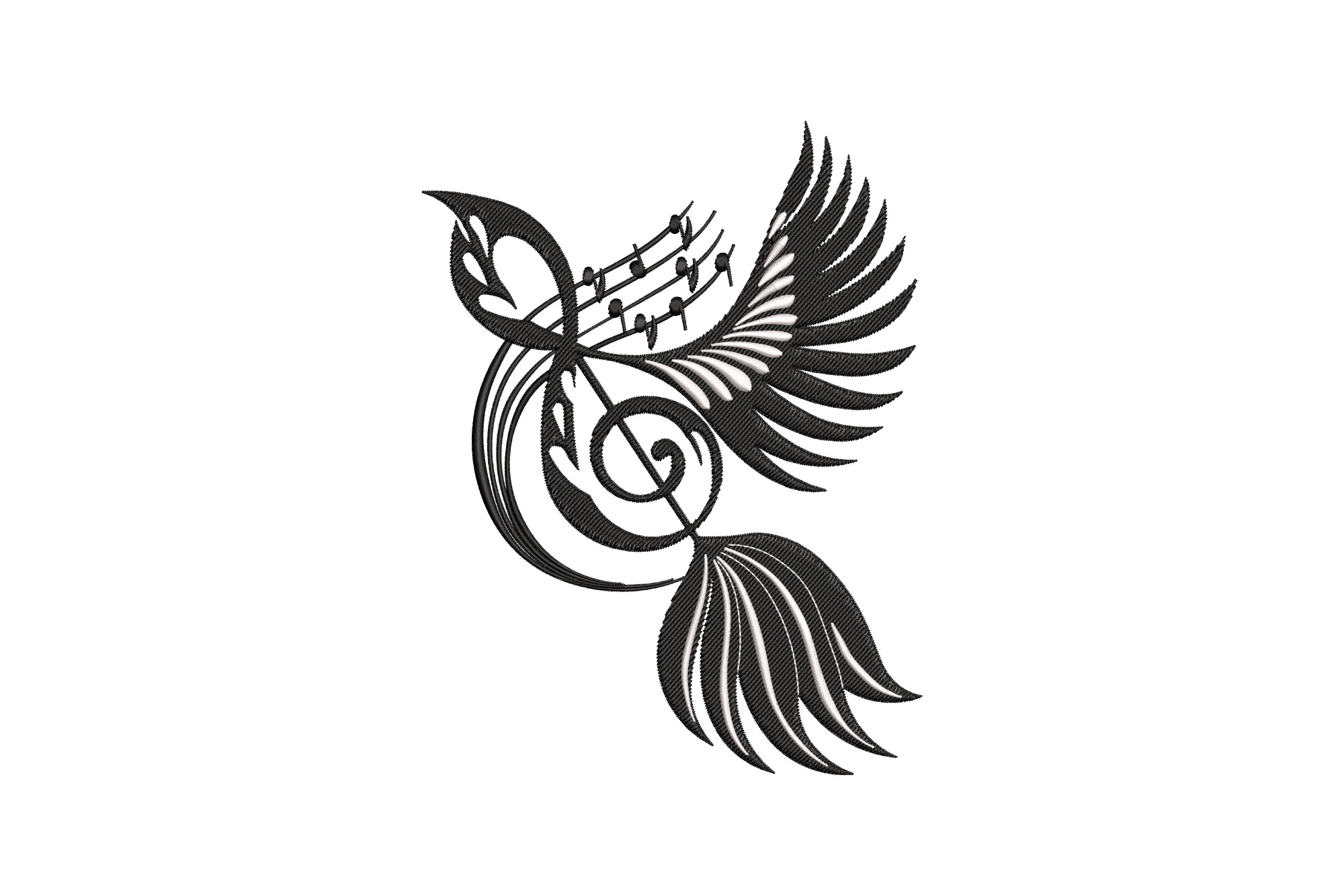 Artistic Musical Songbird Emblem