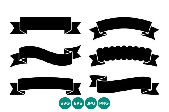 Banner Ribbon Set Gráfico Ilustrações para Impressão Por DesignVectx